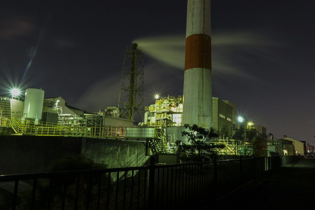 冬の工場夜景撮影