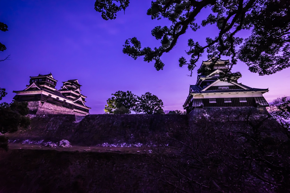 熊本城周辺の夕景