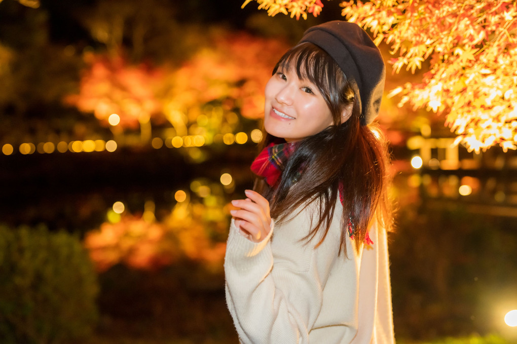 東山植物園紅葉ライトアップのポートレート