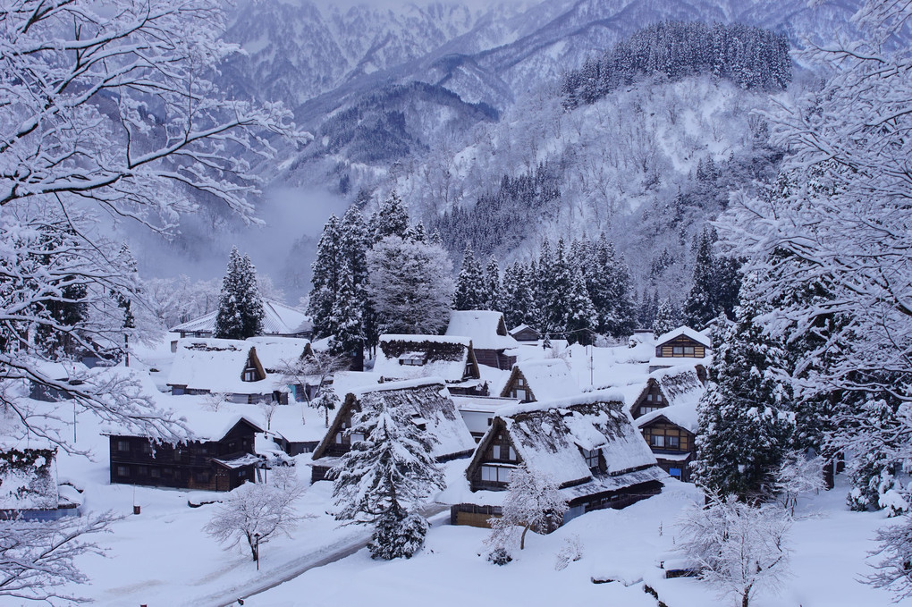 五箇山の雪景