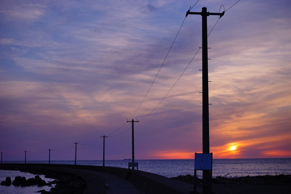 夕暮の越前海岸