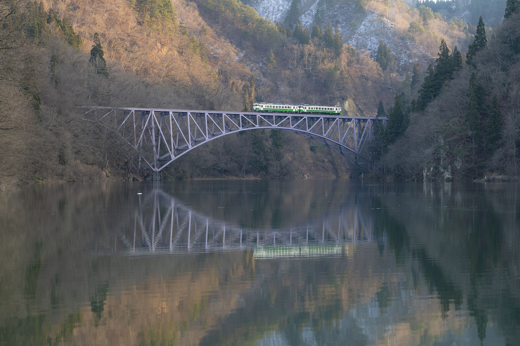 午後の第一只見川橋梁