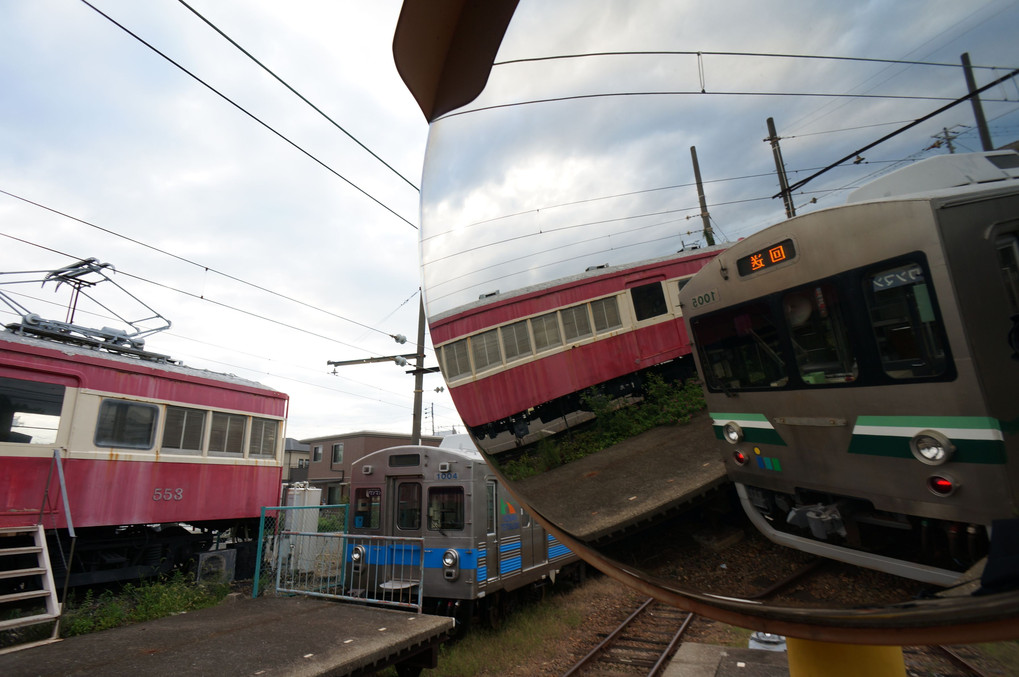 ミラー越しに　#水間鉄道#