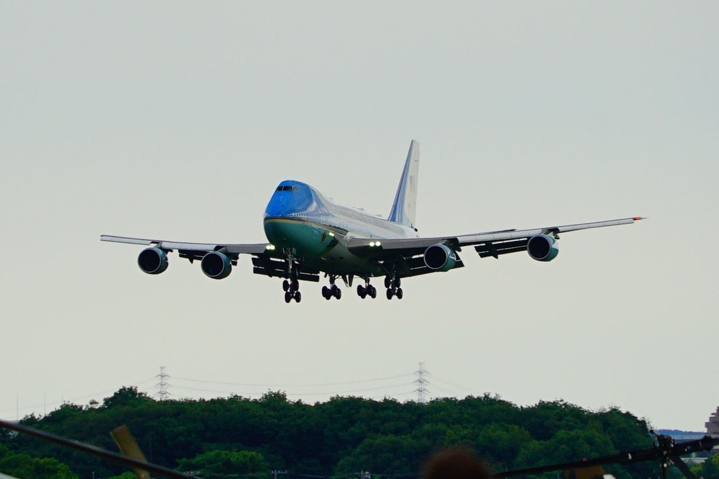 バイデン大統領のお出迎えにアメリカ空軍横田基地へ行きました。