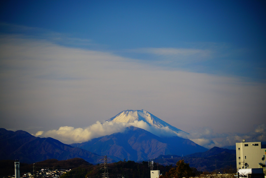 初詣に行く途中に見えた富士山　縁起が良い♪