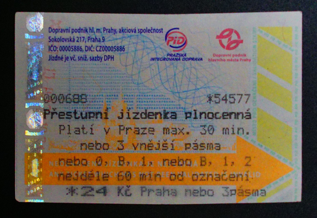 プラハ地下鉄　Metro チケット