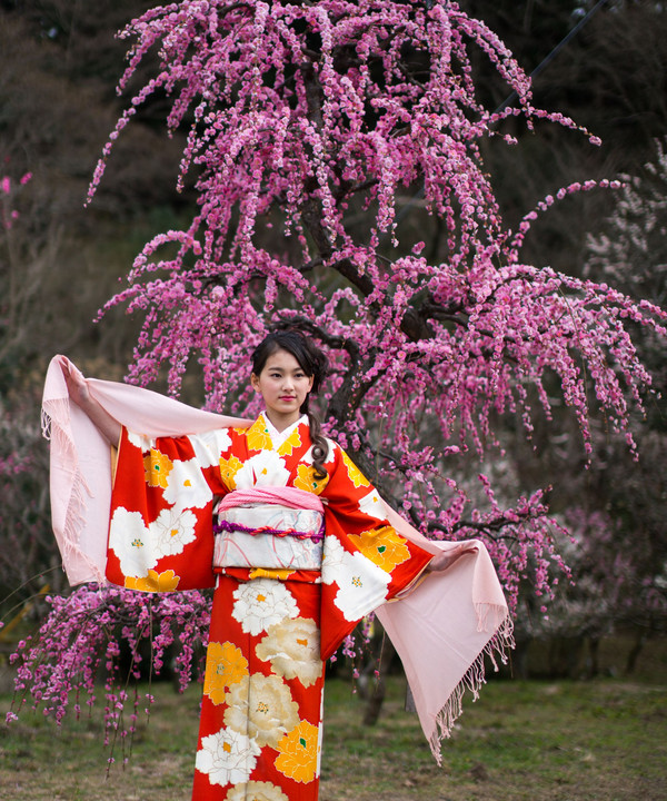 梅の花咲く頃　　１６歳初めて着物で撮影