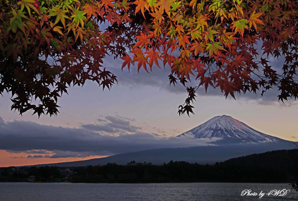 秋の夕富士