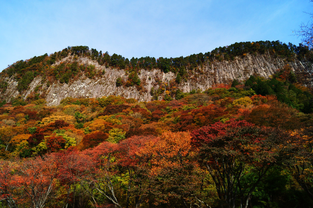 紅葉と屏風岩