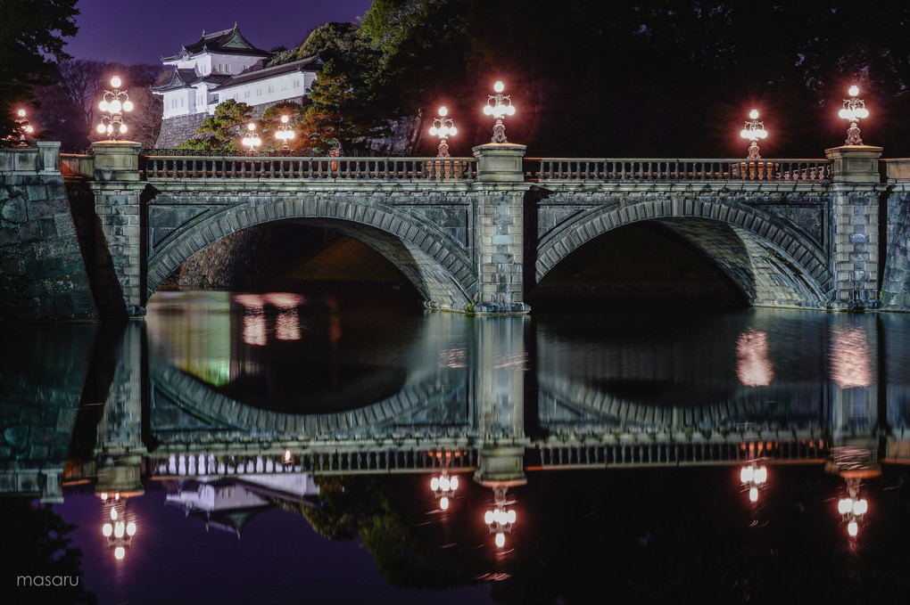 夜橋、皇居正門石橋。