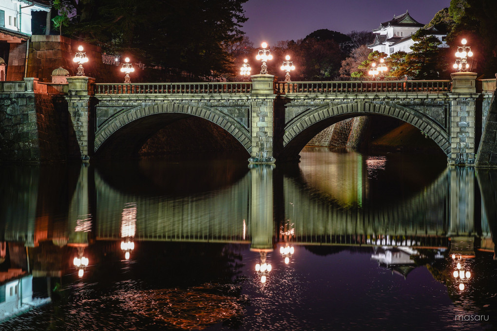 夜橋、皇居正門石橋。