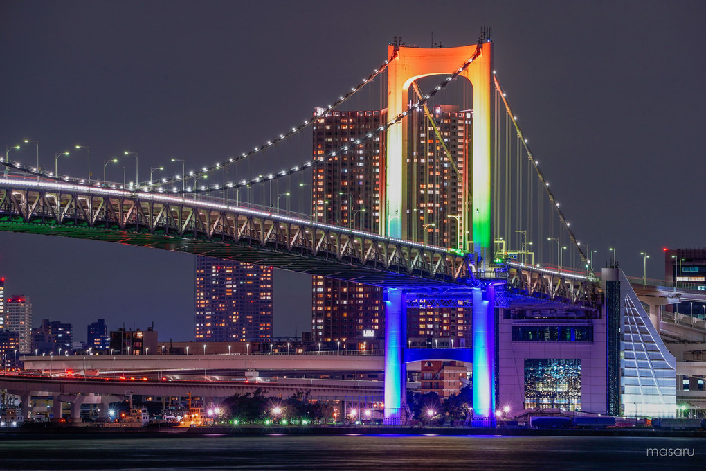 夜橋、レインボーブリッジ。