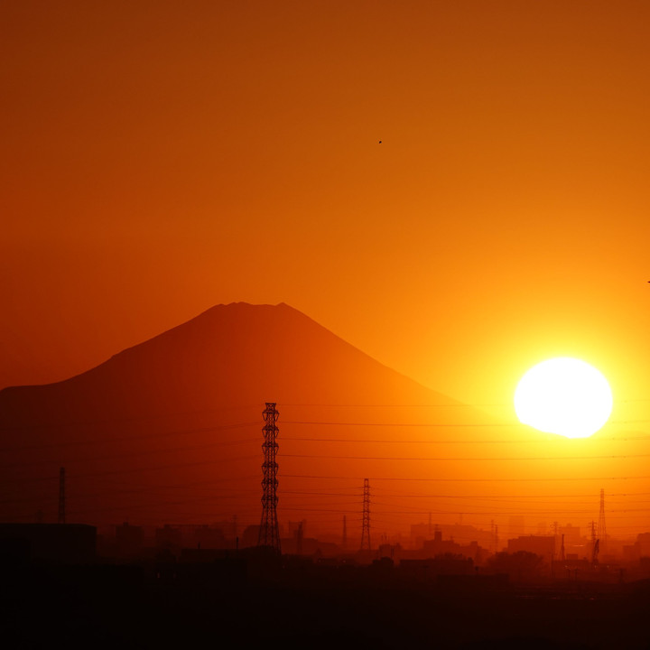 夕焼け「富士山」です。