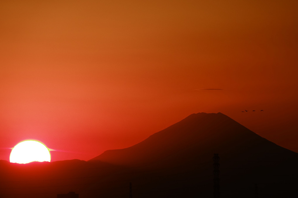 12月17日の「夕焼け富士山」を、カシャッです。