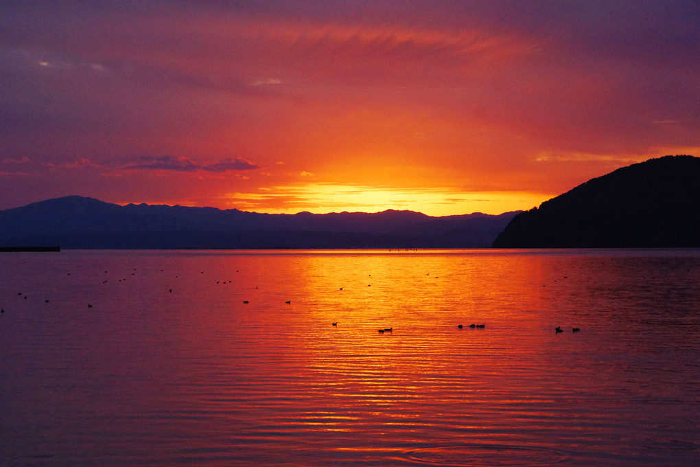 琵琶湖の夕暮れ（5景）
