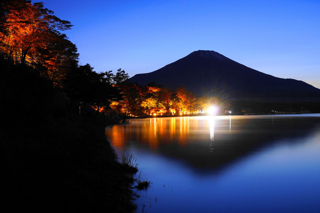 ライトアップ！：紅葉：山中湖