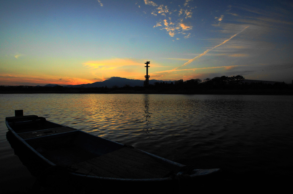 夕景：相模川