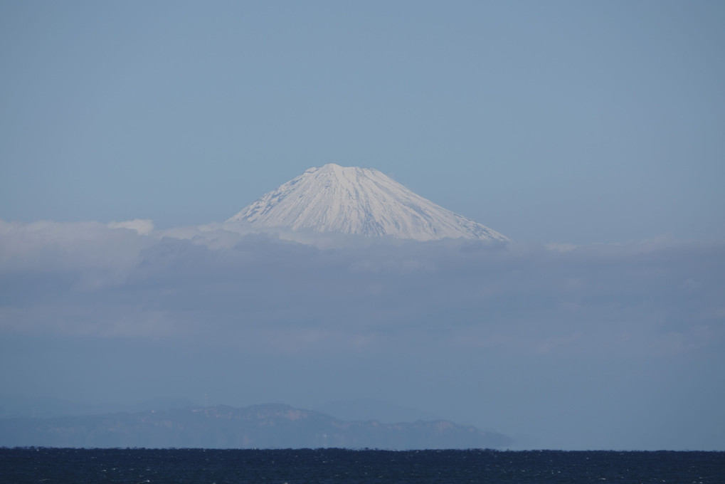 御前崎灯台と富士山