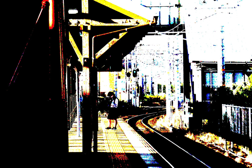 ピクチャーエフェクトシリーズ６　ローカル線の駅の光景