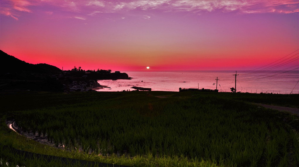 丹後半島の夕陽