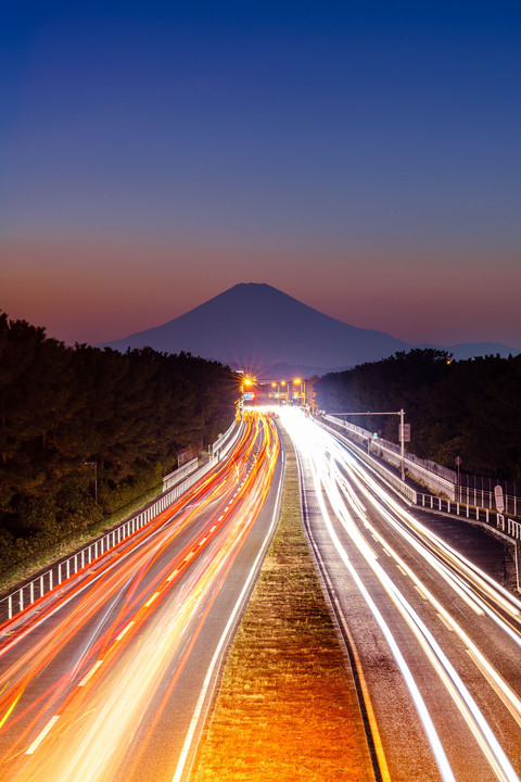 富士山に向かう光の道