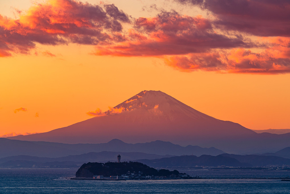 2021年新春の夕暮れ富士