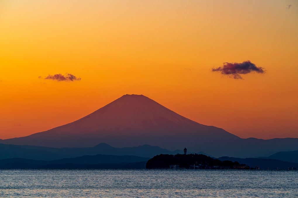 富士山夕景 ～ 逗子海岸より