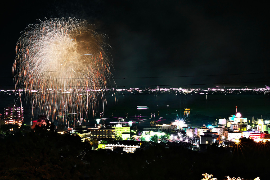 雄琴の夜空に咲く華