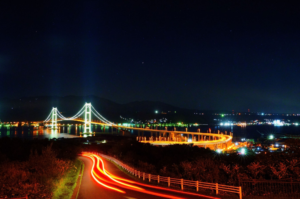 夜の白鳥大橋（2景）