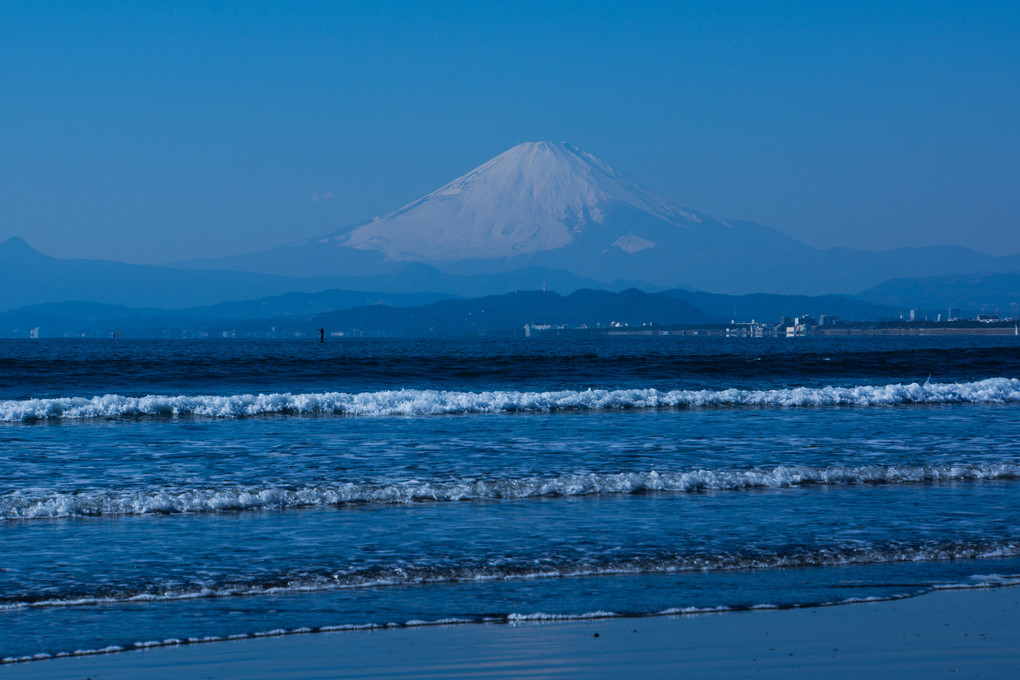 片瀬西浜からの富士山・その1