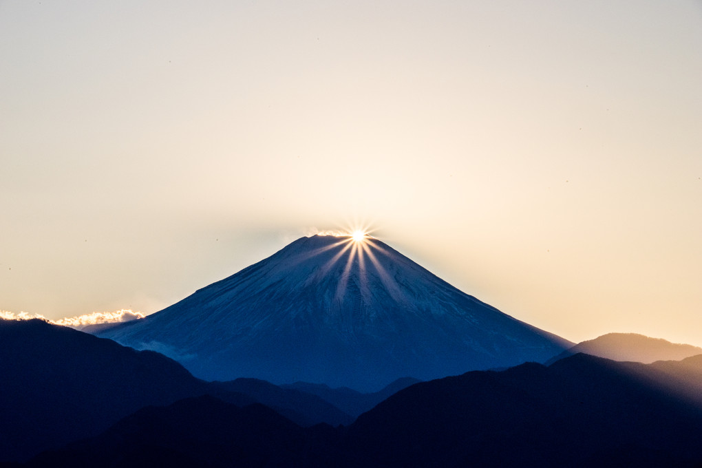 高尾山からのダイヤモンド富士 2015
