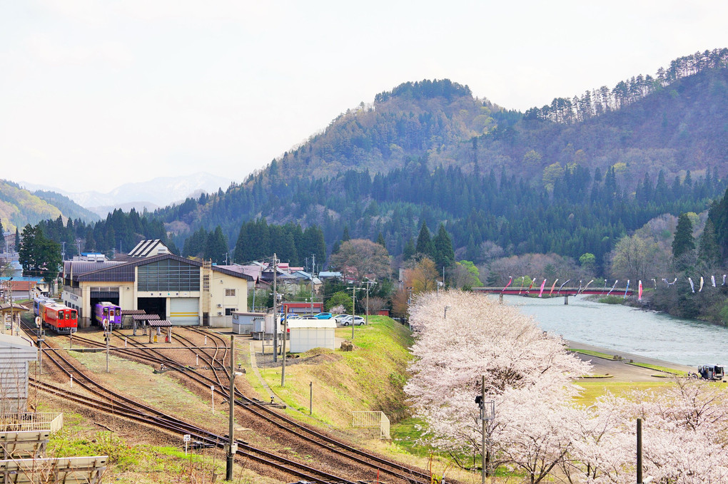 秋田内陸縦貫鉄道の春　