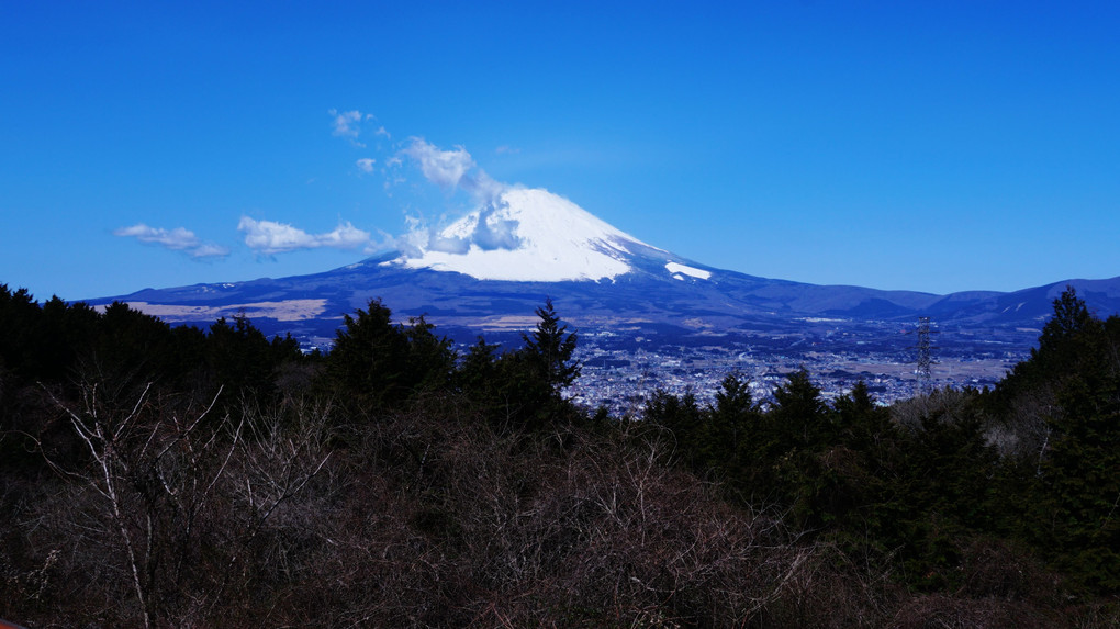 春雪の富士山