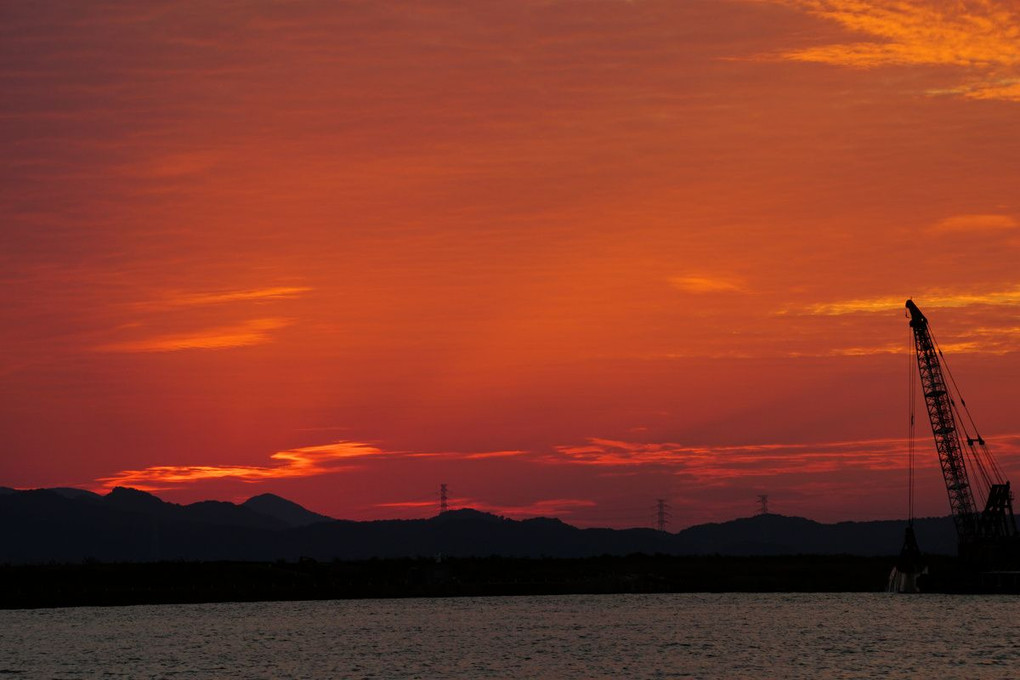 八代外港の夕景