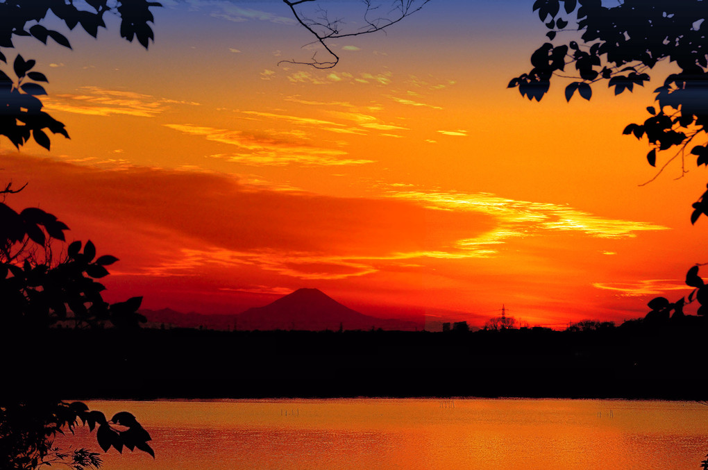 夕空と