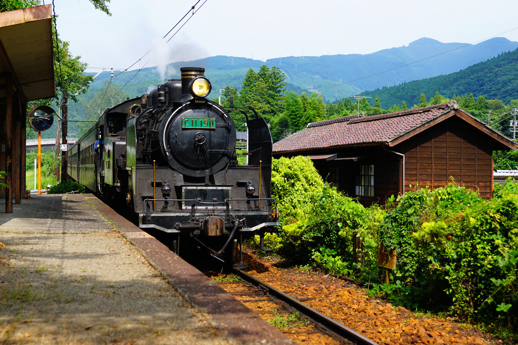 C11と青部駅