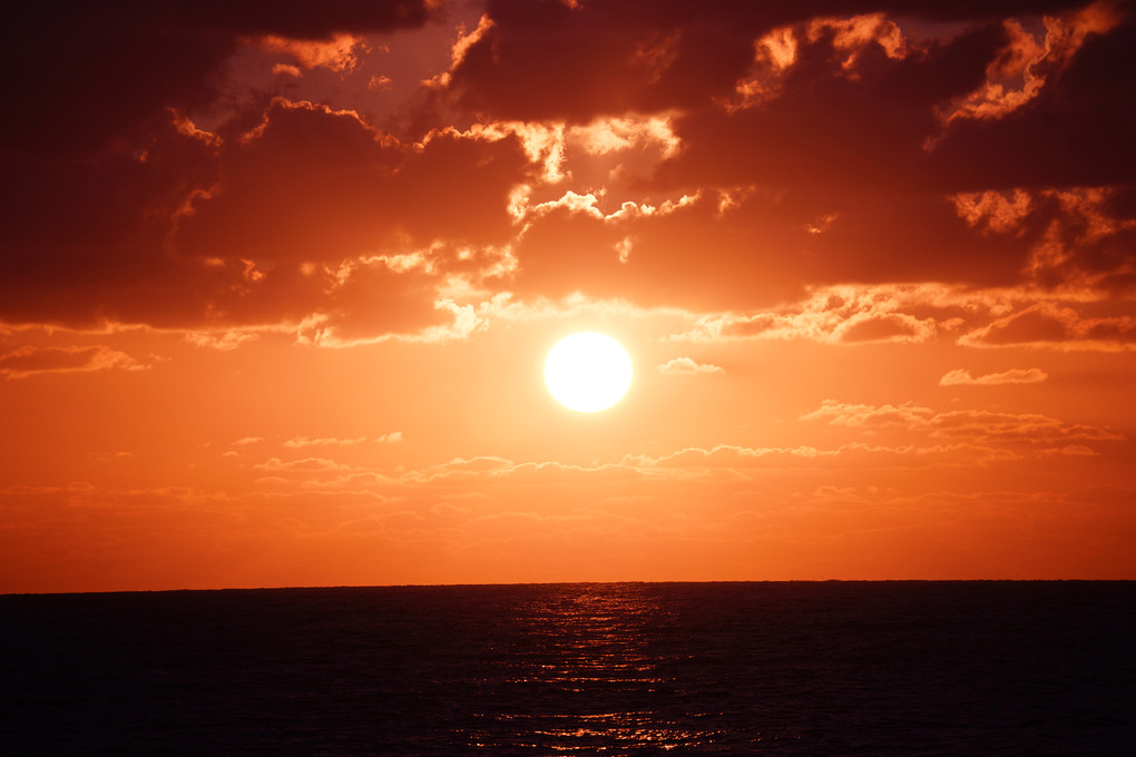 道の駅象潟の夕日