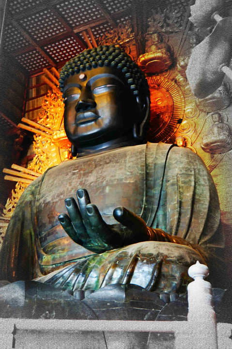 奈良の大仏殿、主役、とわき役、蔵出しです。