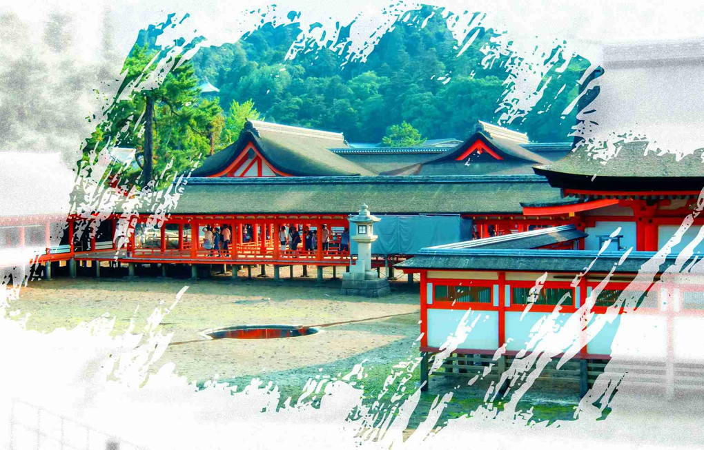 安芸の宮島、厳島神社四景、蔵出しです。