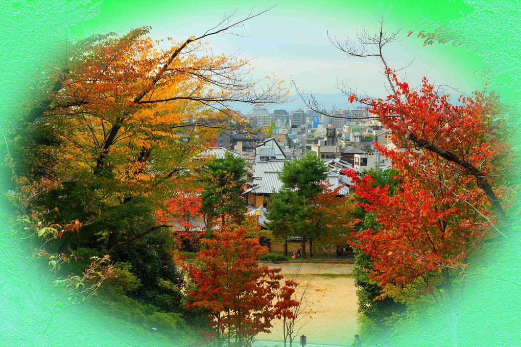 京、の街並み高台寺からの眺望、
