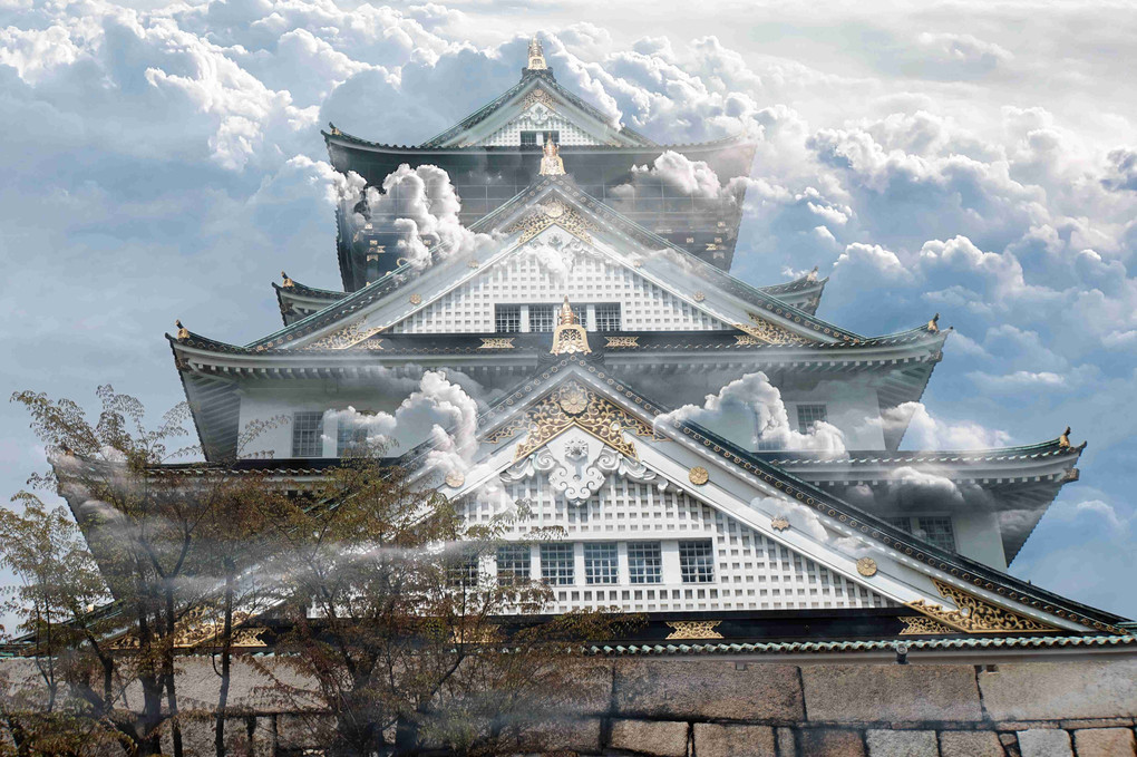 雲上の大阪城、かっこええな～～