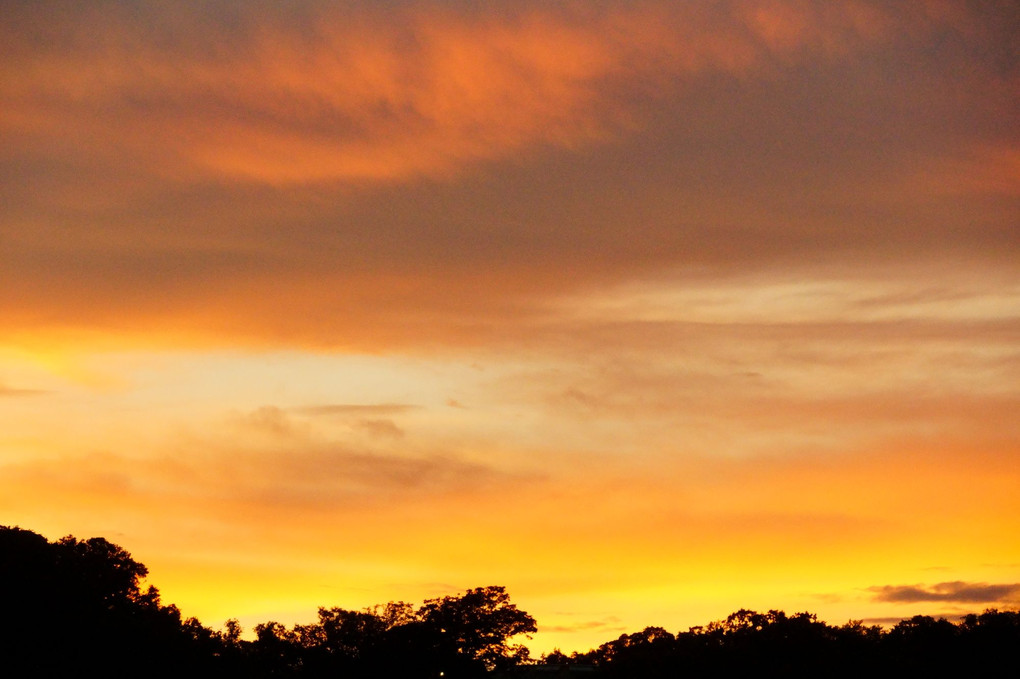 梅雨明けて　猛暑の西空　夕涼み