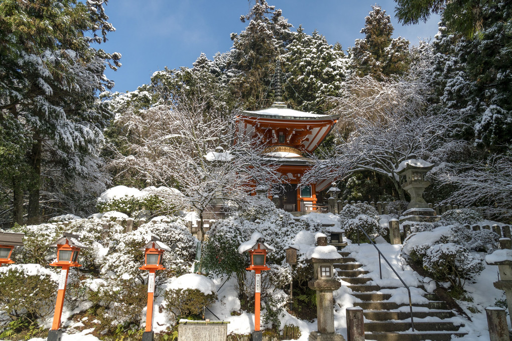 鞍馬山雪化粧