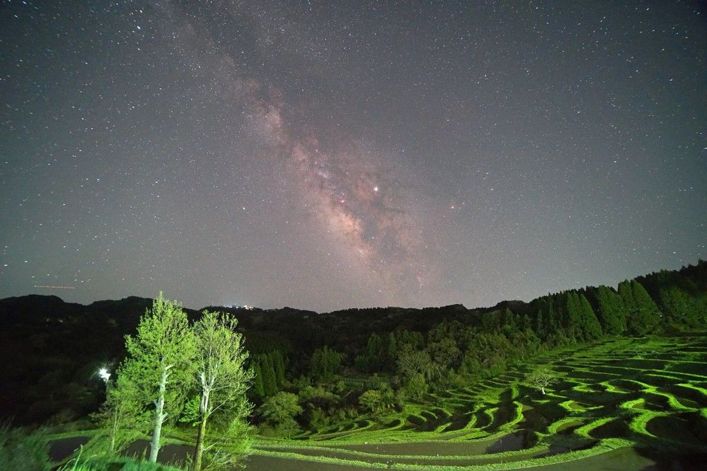 Milky Way with  Rice terraces