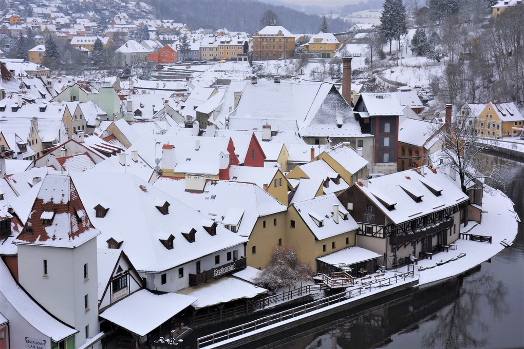 絵本の街の雪景色