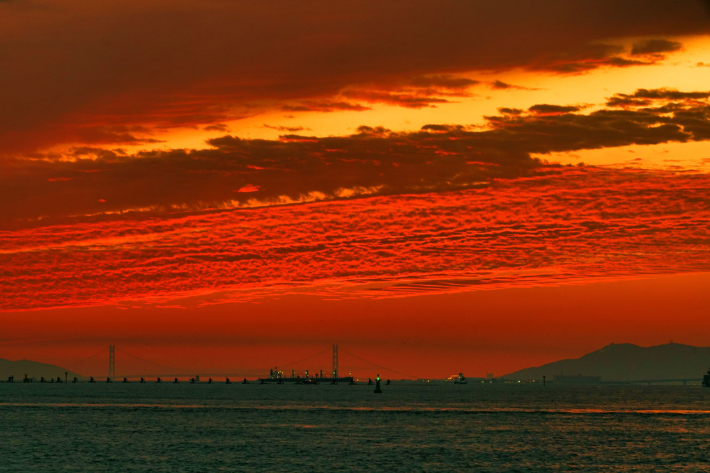 大阪湾の夕景