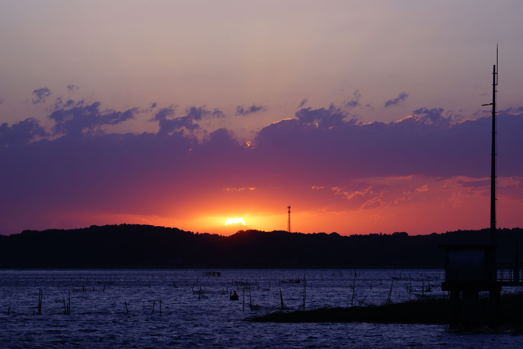 印旛沼夕景