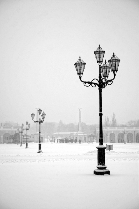 雪の街灯