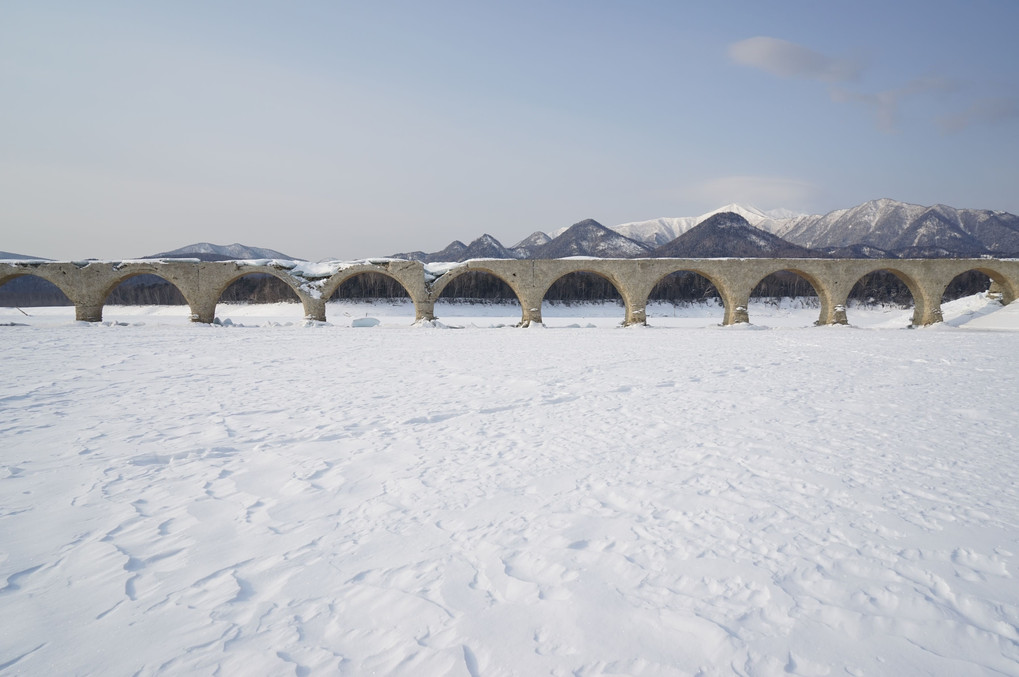 冬のタウシュベツ橋梁