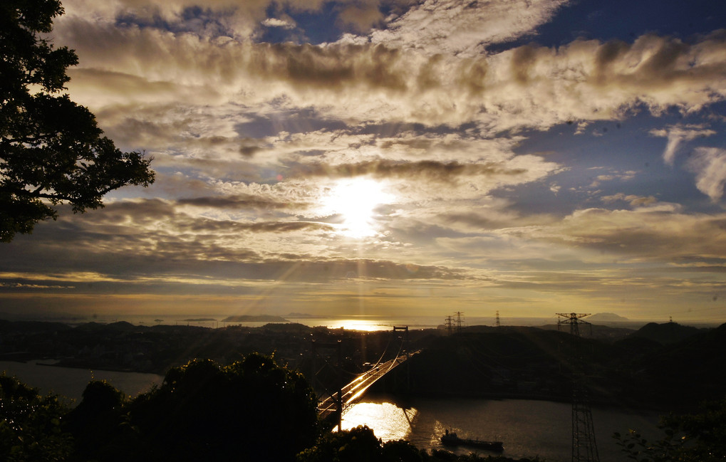 夕景関門橋